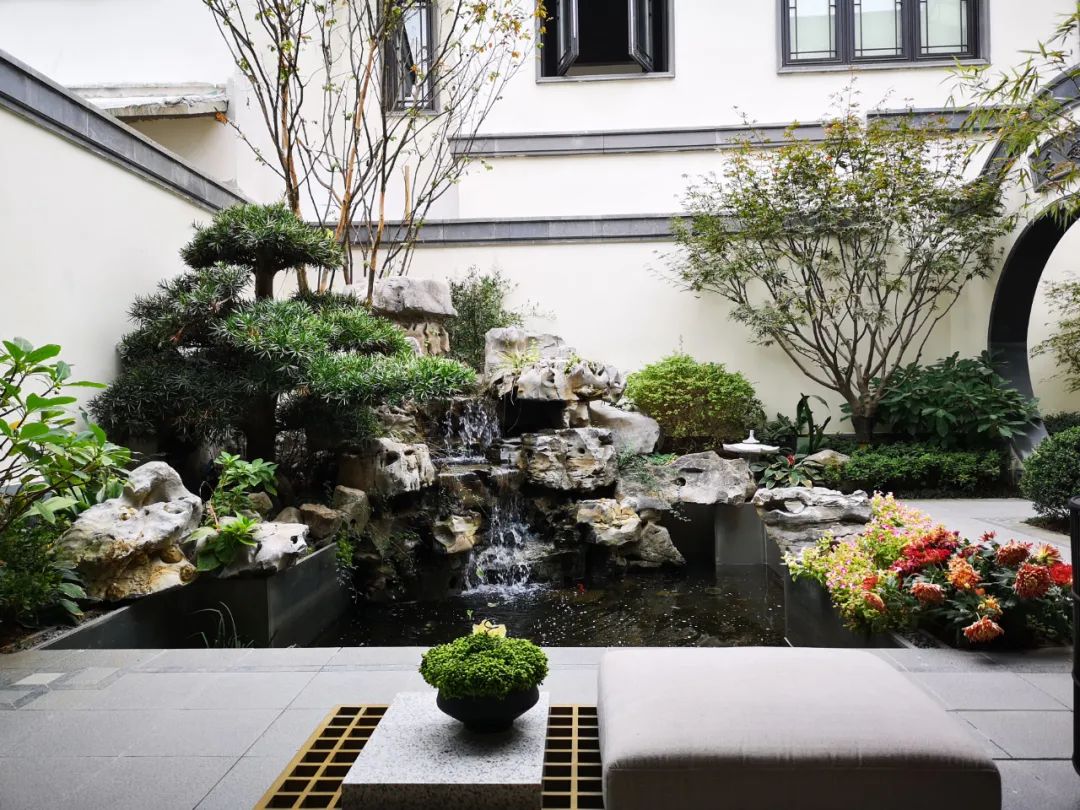 花園魚池制作假山